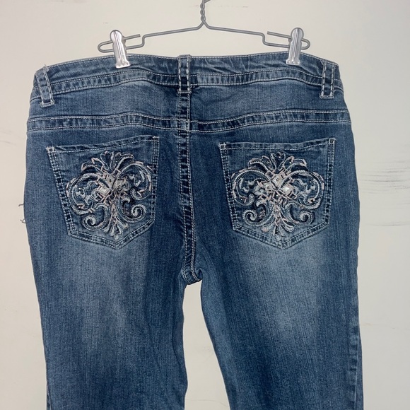 Paisley Sky Denim - Women's Blue Embroidered Jeans